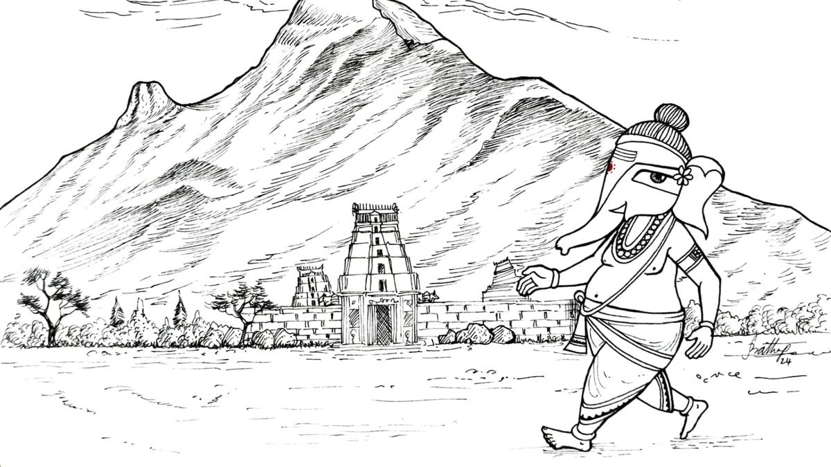 The story of Ganesha in line drawings