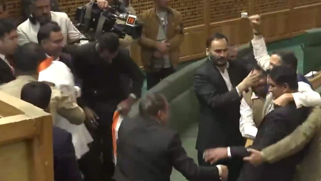 Ruckus continues in J&K Assembly, BJP MLAs entering the well marshalled out | Watch